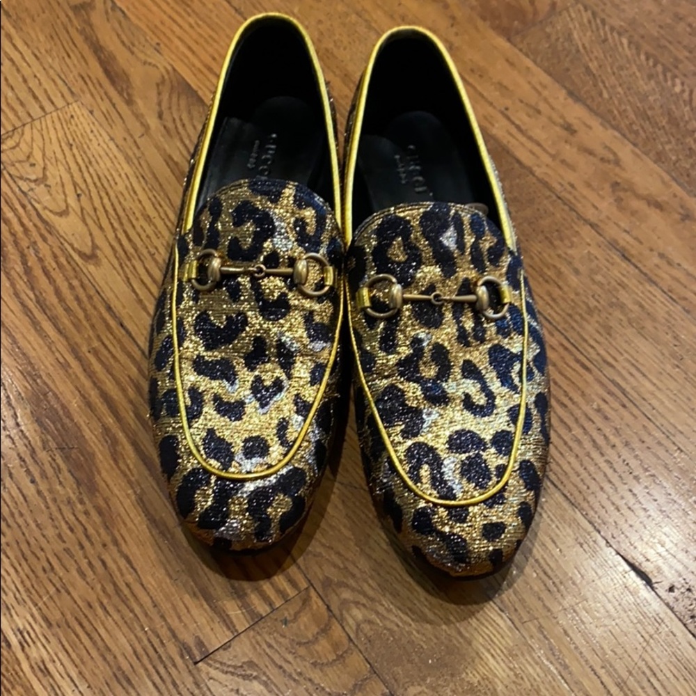 Gucci brocade leopard loafers. Amazing condition! - Picture 1 of 9